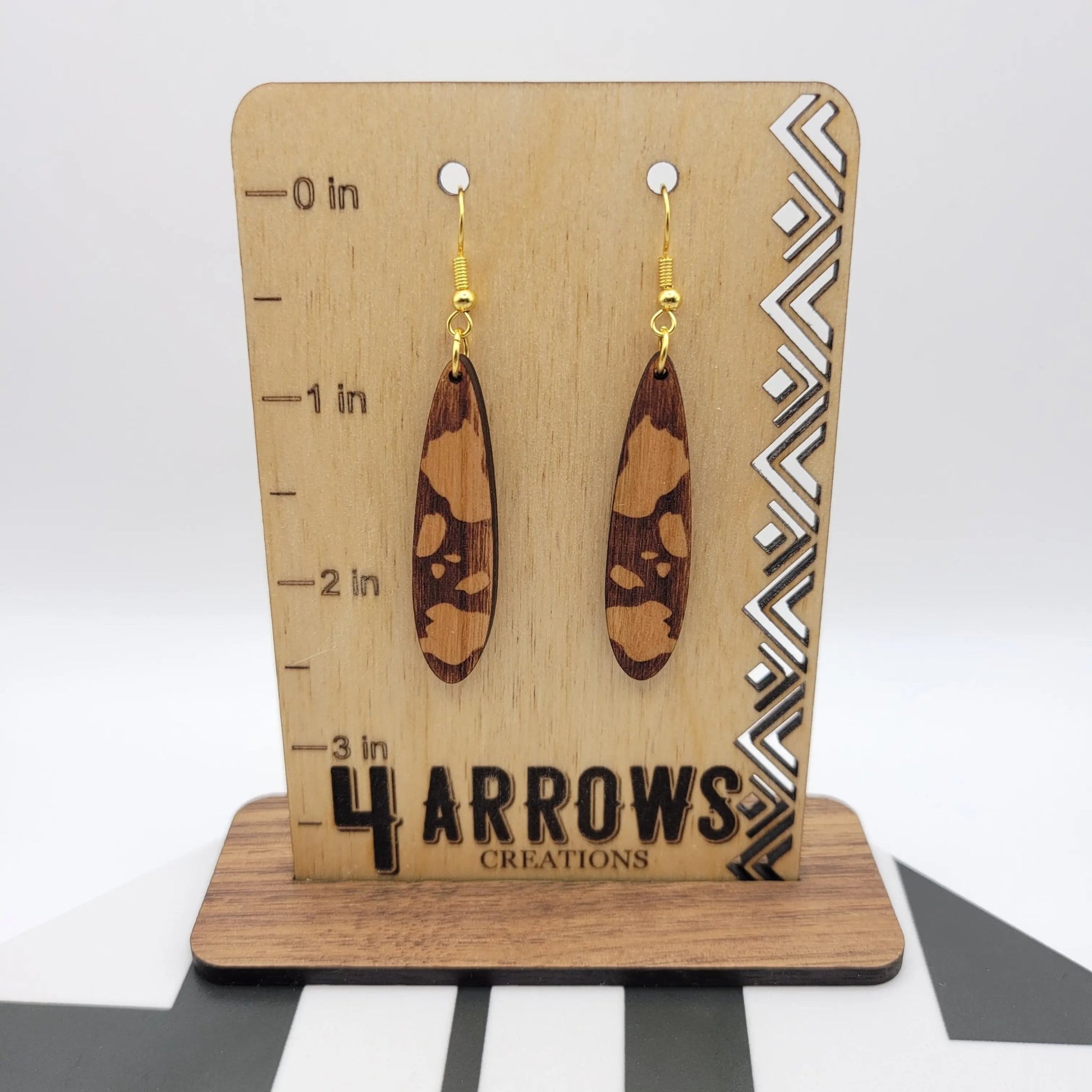 Dappled Long Dangle Earrings - 4 Arrows Creations