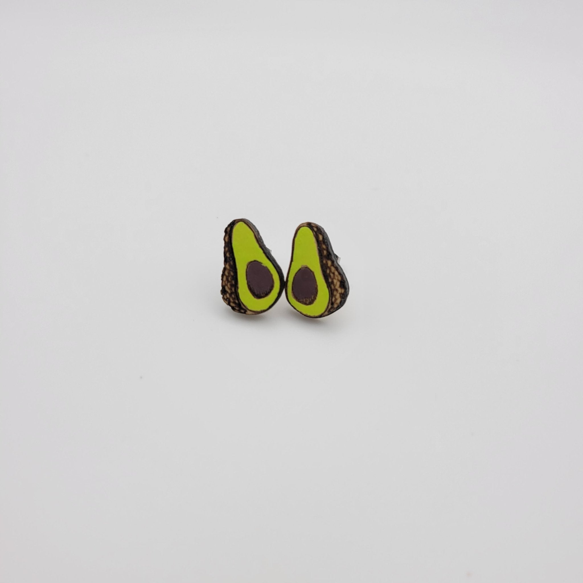 Hand Painted Avocado Stud Earrings - 4 Arrows Creations
