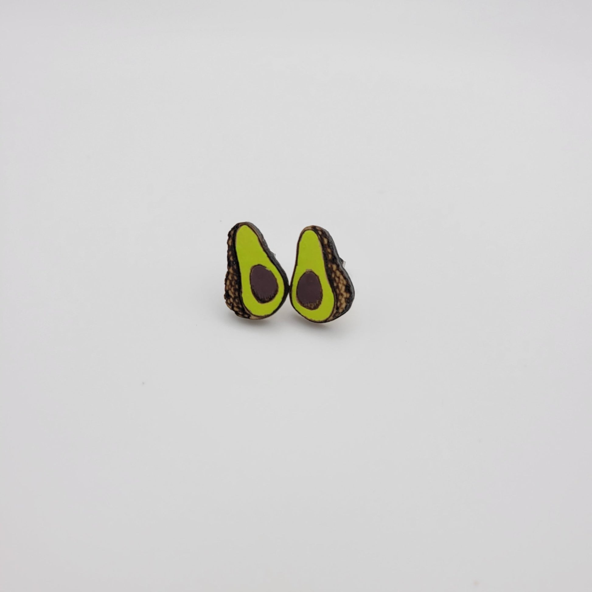 Hand Painted Avocado Stud Earrings - 4 Arrows Creations