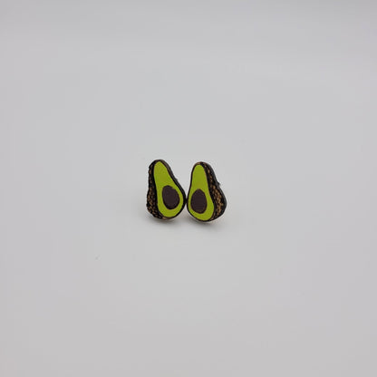 Hand Painted Avocado Stud Earrings - 4 Arrows Creations