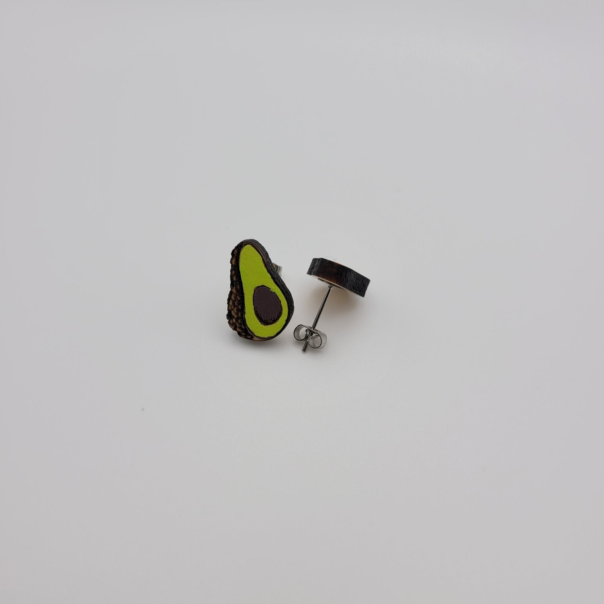 Hand Painted Avocado Stud Earrings - 4 Arrows Creations