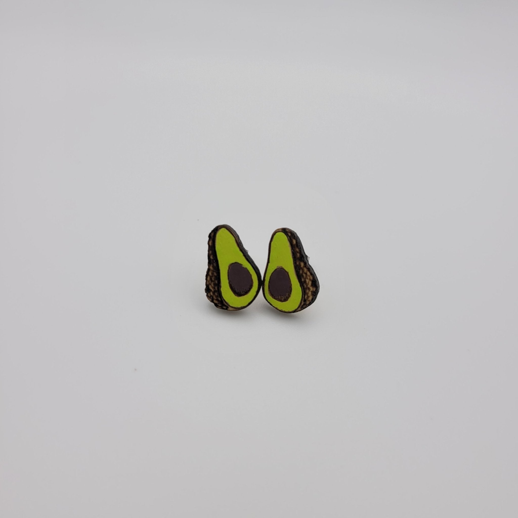 Hand Painted Avocado Stud Earrings - 4 Arrows Creations