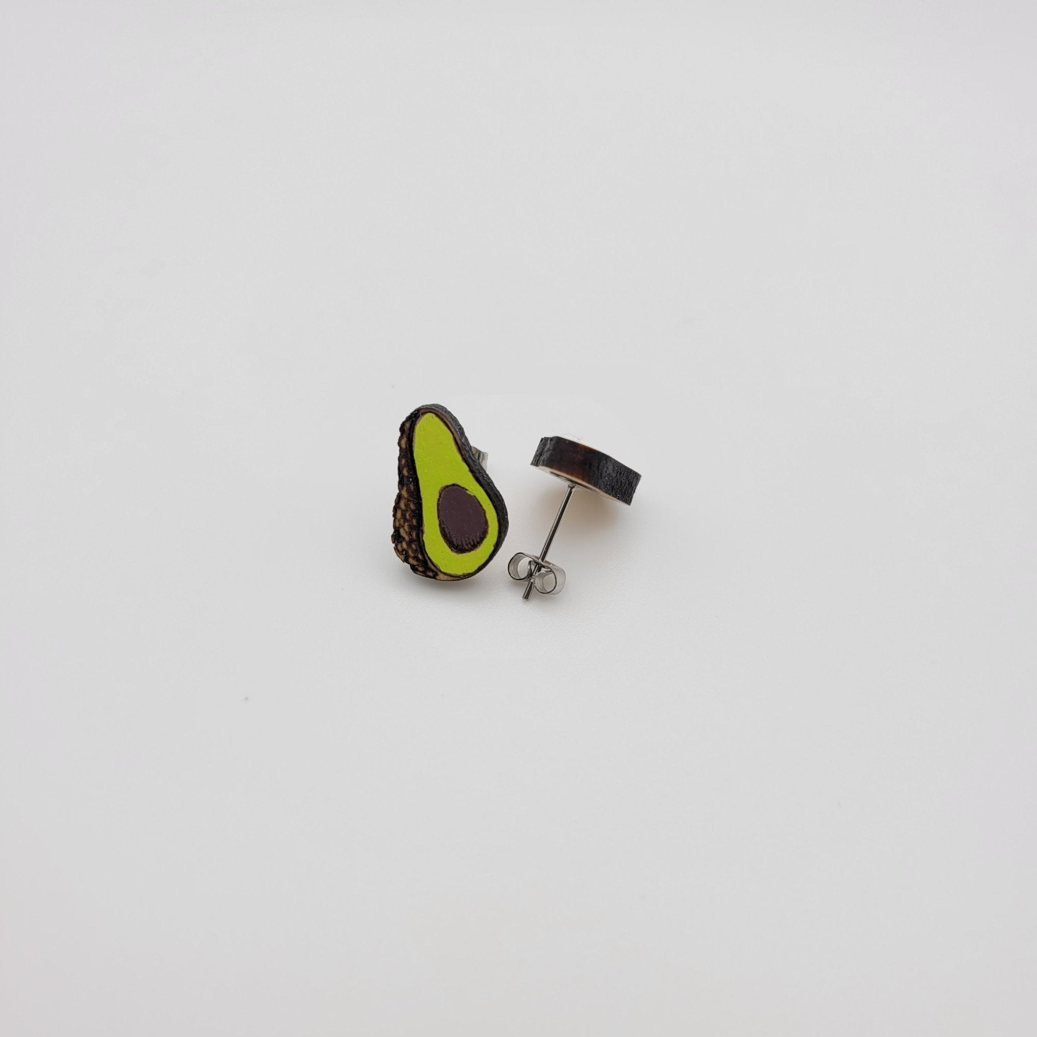 Hand Painted Avocado Stud Earrings - 4 Arrows Creations
