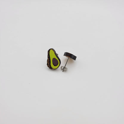 Hand Painted Avocado Stud Earrings - 4 Arrows Creations