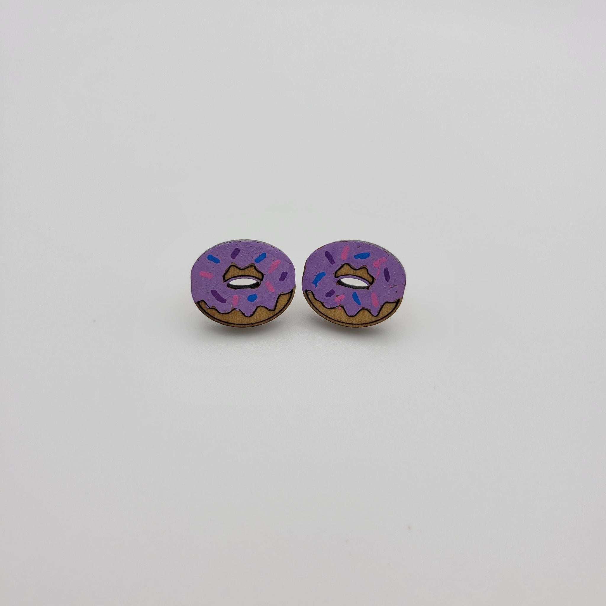Hand Painted Donut Stud Earrings - 4 Arrows Creations