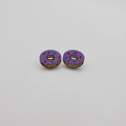 Hand Painted Donut Stud Earrings - 4 Arrows Creations