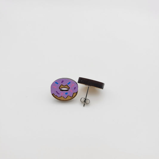 Hand Painted Donut Stud Earrings - 4 Arrows Creations