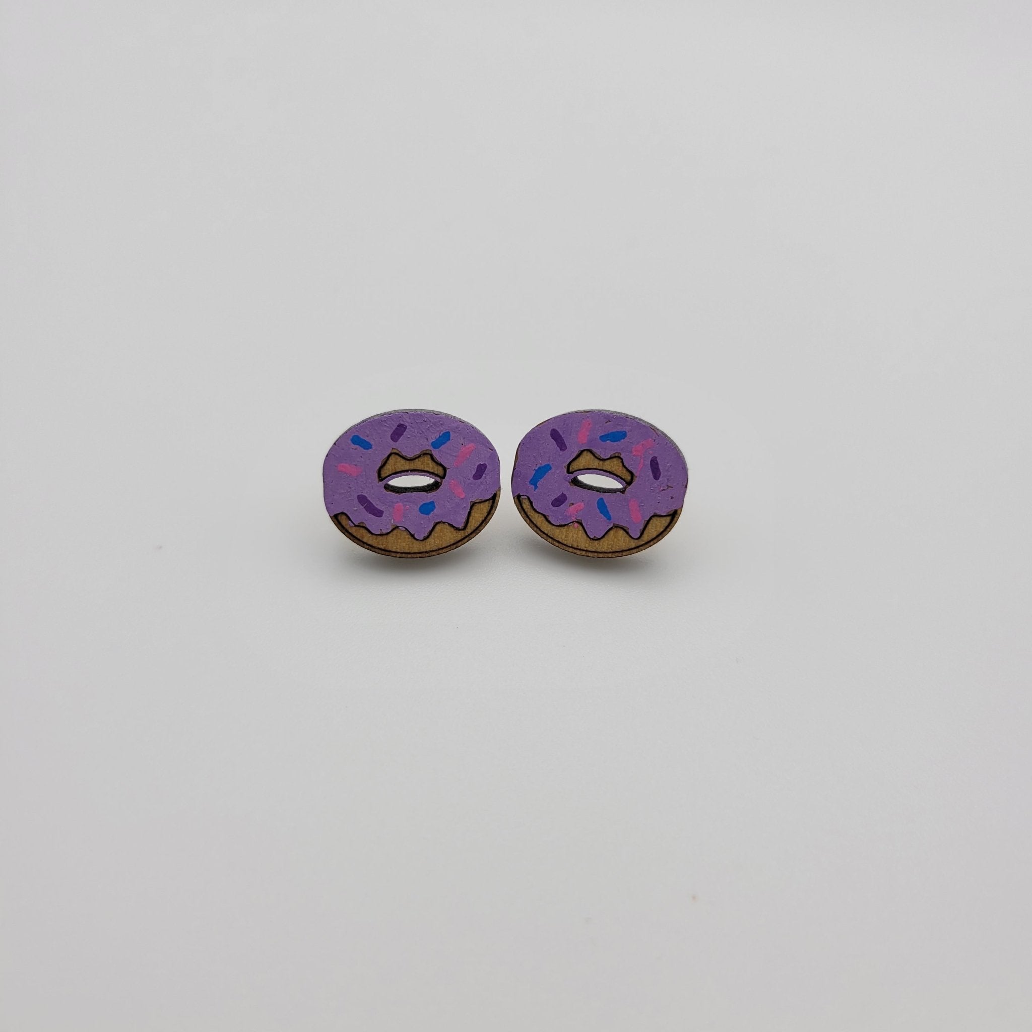 Hand Painted Donut Stud Earrings - 4 Arrows Creations