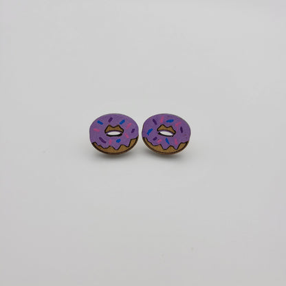 Hand Painted Donut Stud Earrings - 4 Arrows Creations