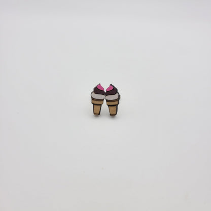 Hand Painted Ice Cream Cone Stud Earrings - 4 Arrows Creations