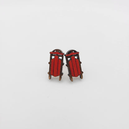 Hand Painted Sled Stud Earrings - 4 Arrows Creations