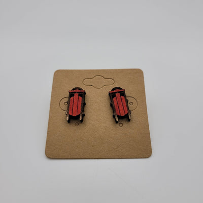 Hand Painted Sled Stud Earrings - 4 Arrows Creations