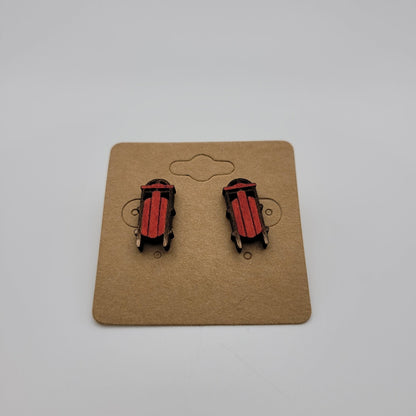 Hand Painted Sled Stud Earrings - 4 Arrows Creations