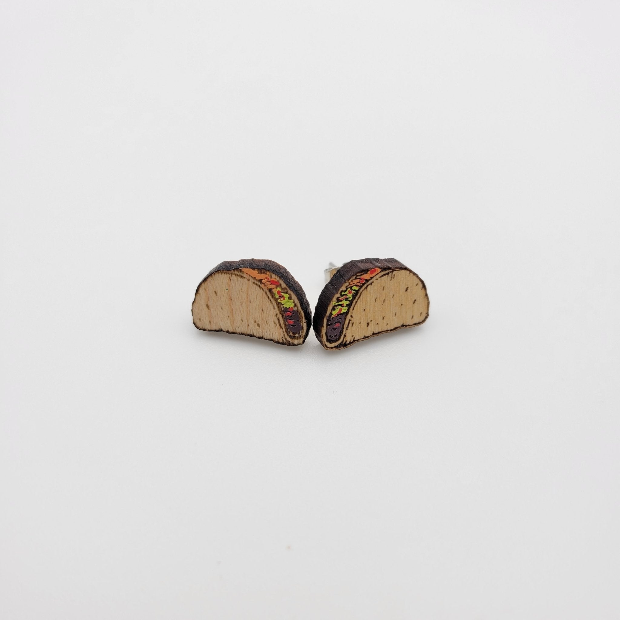 Hand Painted Taco Stud Earrings - 4 Arrows Creations