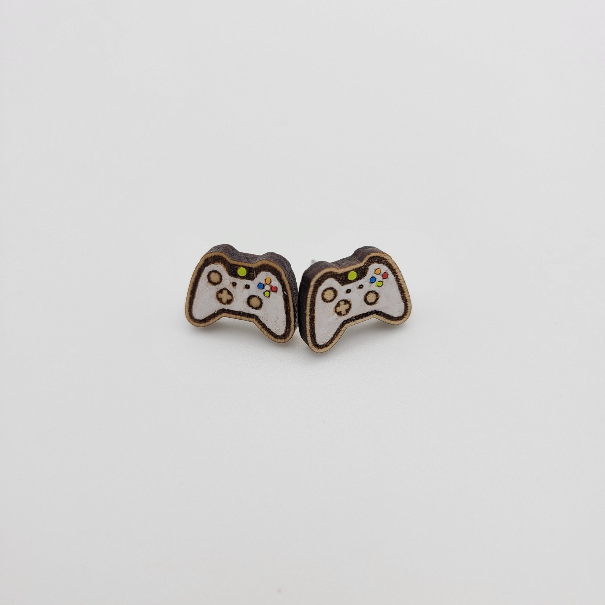 Hand Painted Video Game Controller Stud Earrings - 4 Arrows Creations