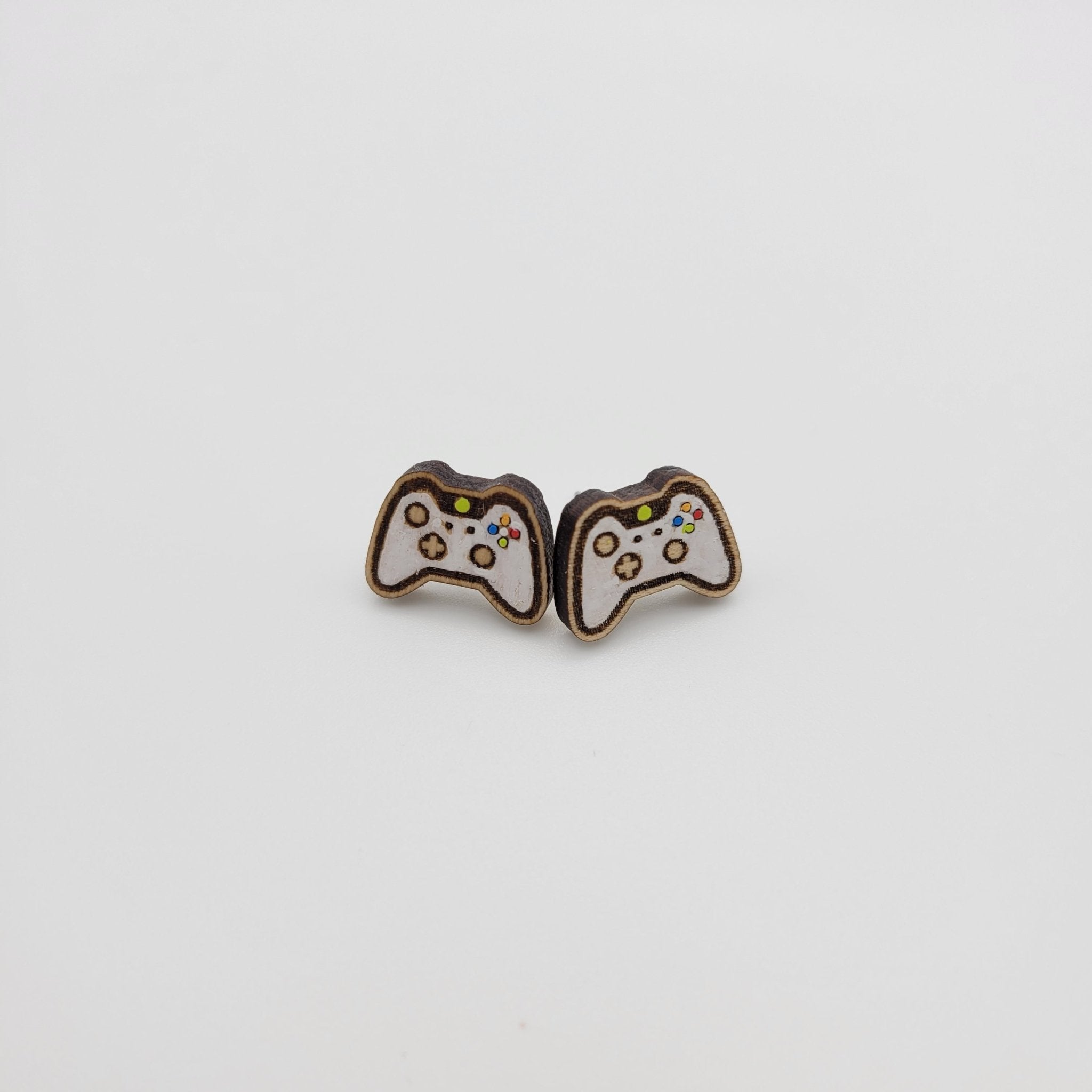 Hand Painted Video Game Controller Stud Earrings - 4 Arrows Creations