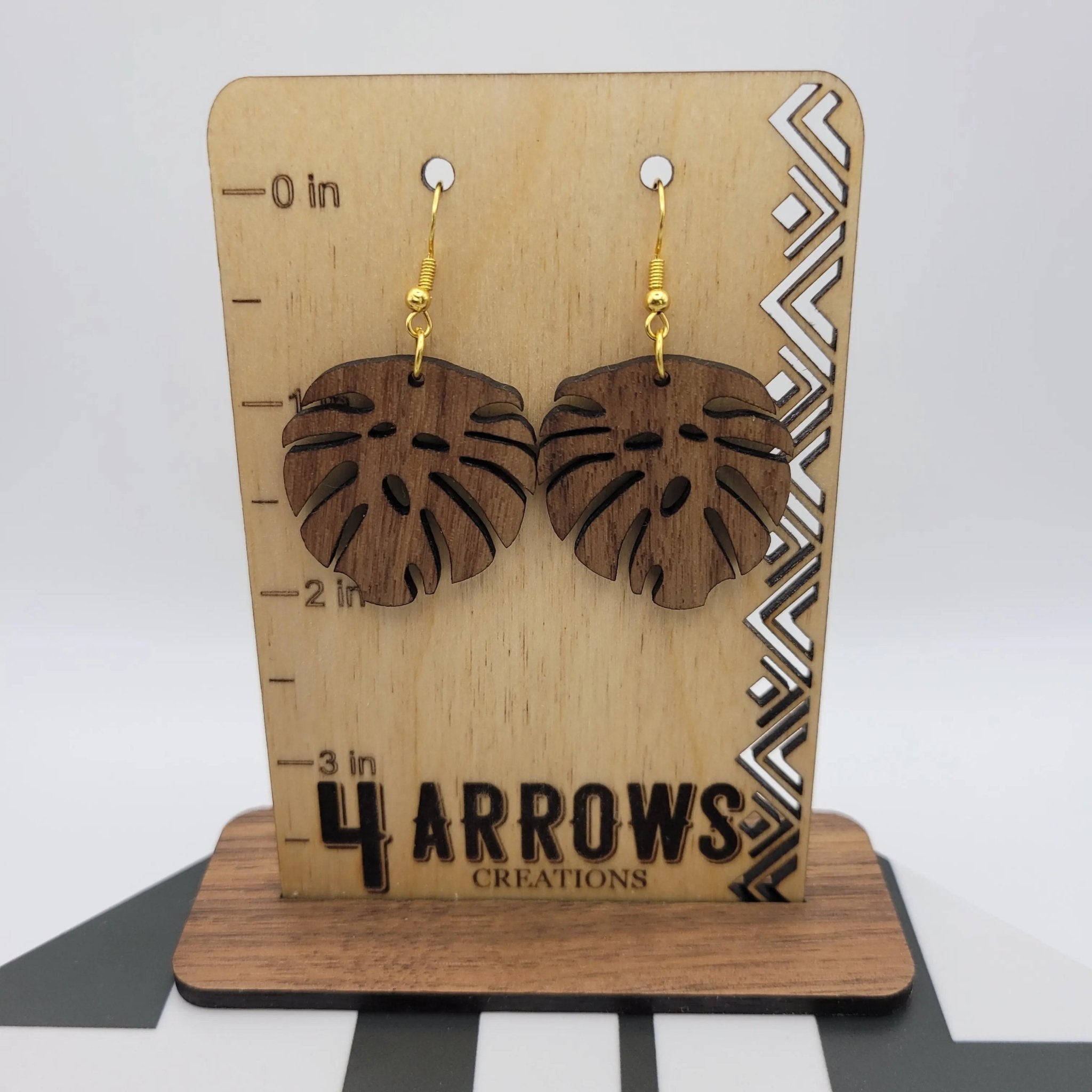 Monstera Leaf Earrings - 4 Arrows Creations