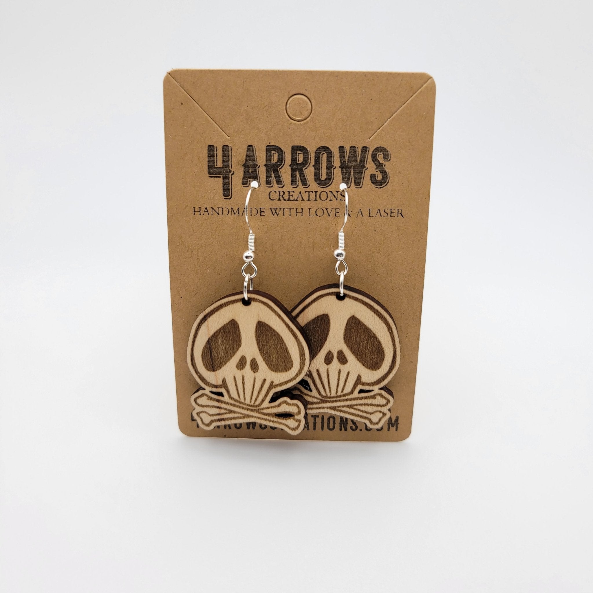 Skull and Crossbones Dangle Earrings - 4 Arrows Creations