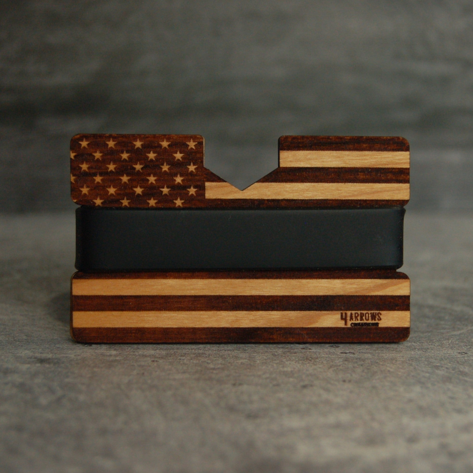 The American Flag Wood Wallet - 4 Arrows Creations