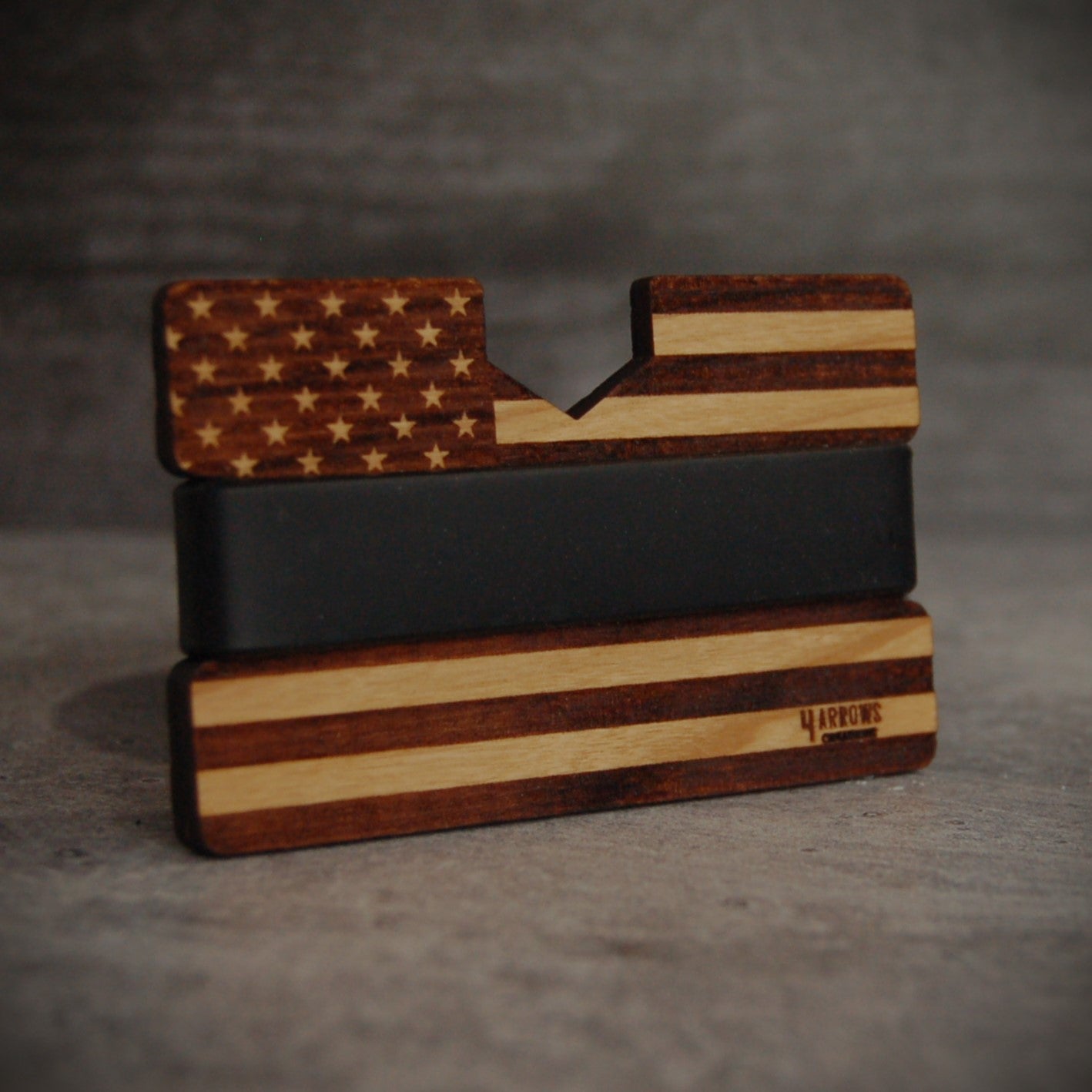 The American Flag Wood Wallet - 4 Arrows Creations