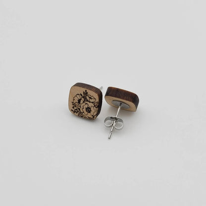 The Meadows Wood Stud Earrings - 4 Arrows Creations