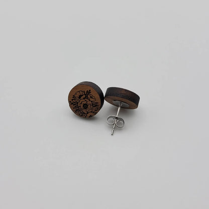 The Meadows Wood Stud Earrings - 4 Arrows Creations