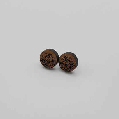 The Meadows Wood Stud Earrings - 4 Arrows Creations