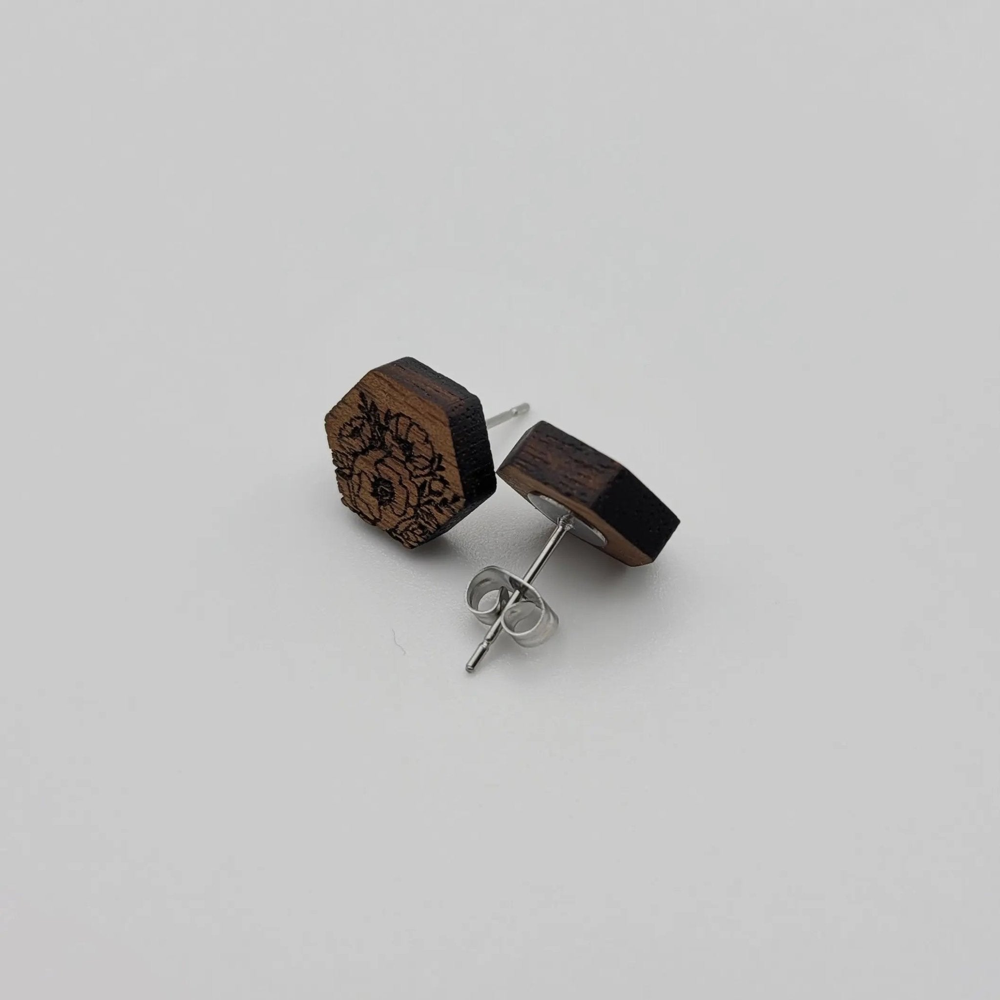 The Meadows Wood Stud Earrings - 4 Arrows Creations