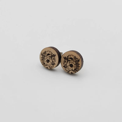 The Meadows Wood Stud Earrings - 4 Arrows Creations