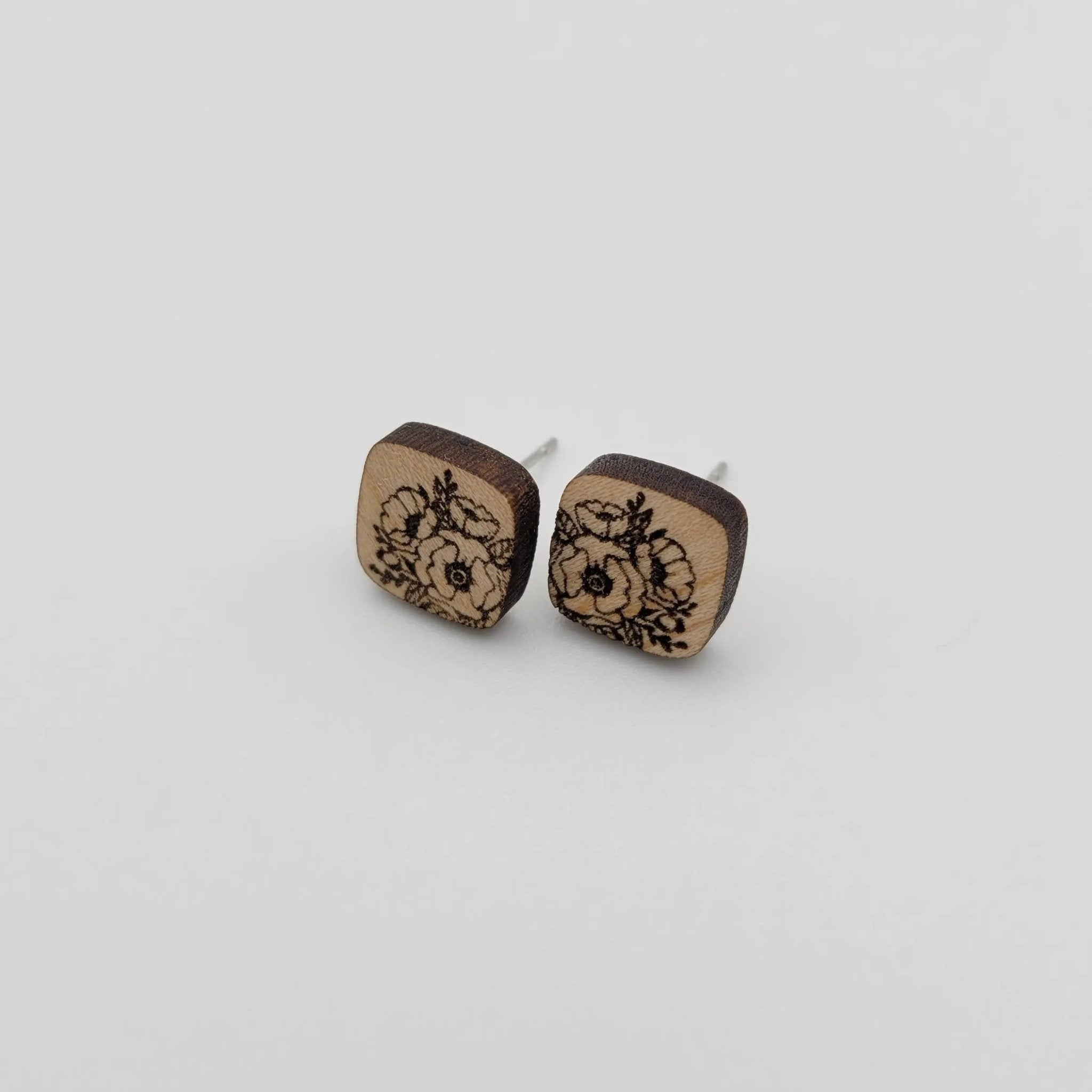 The Meadows Wood Stud Earrings - 4 Arrows Creations