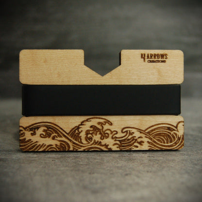 The Wave Wood Wallet - 4 Arrows Creations