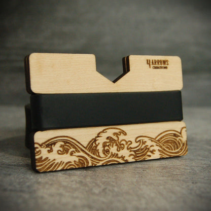 The Wave Wood Wallet - 4 Arrows Creations