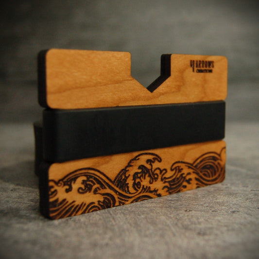 The Wave Wood Wallet - 4 Arrows Creations