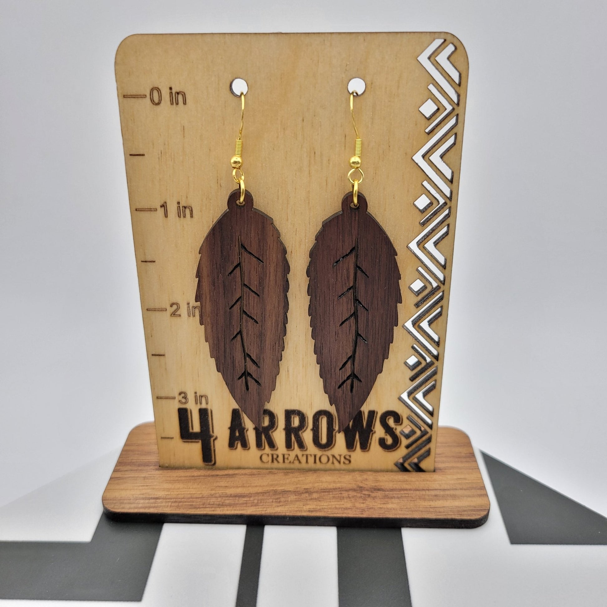 Triparna Wood Earrings - 4 Arrows Creations