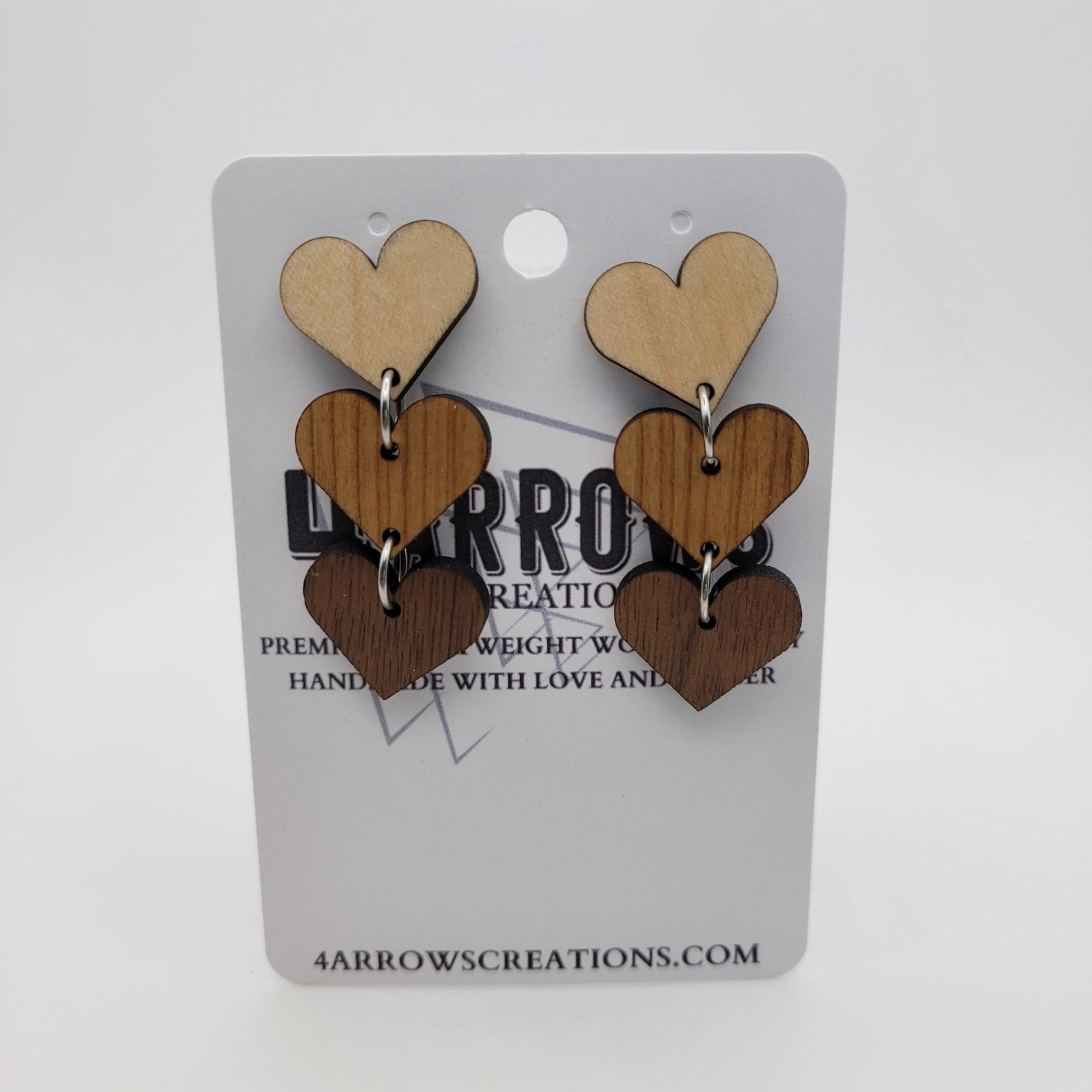 Triple Heart Earrings - 4 Arrows Creations