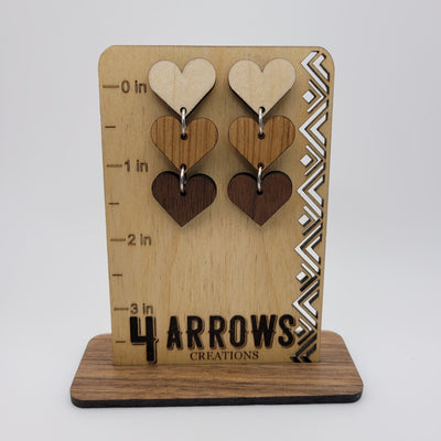 Triple Heart Earrings - 4 Arrows Creations