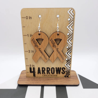 Vitiligo Awareness Ribbon Earrings - 4 Arrows Creations