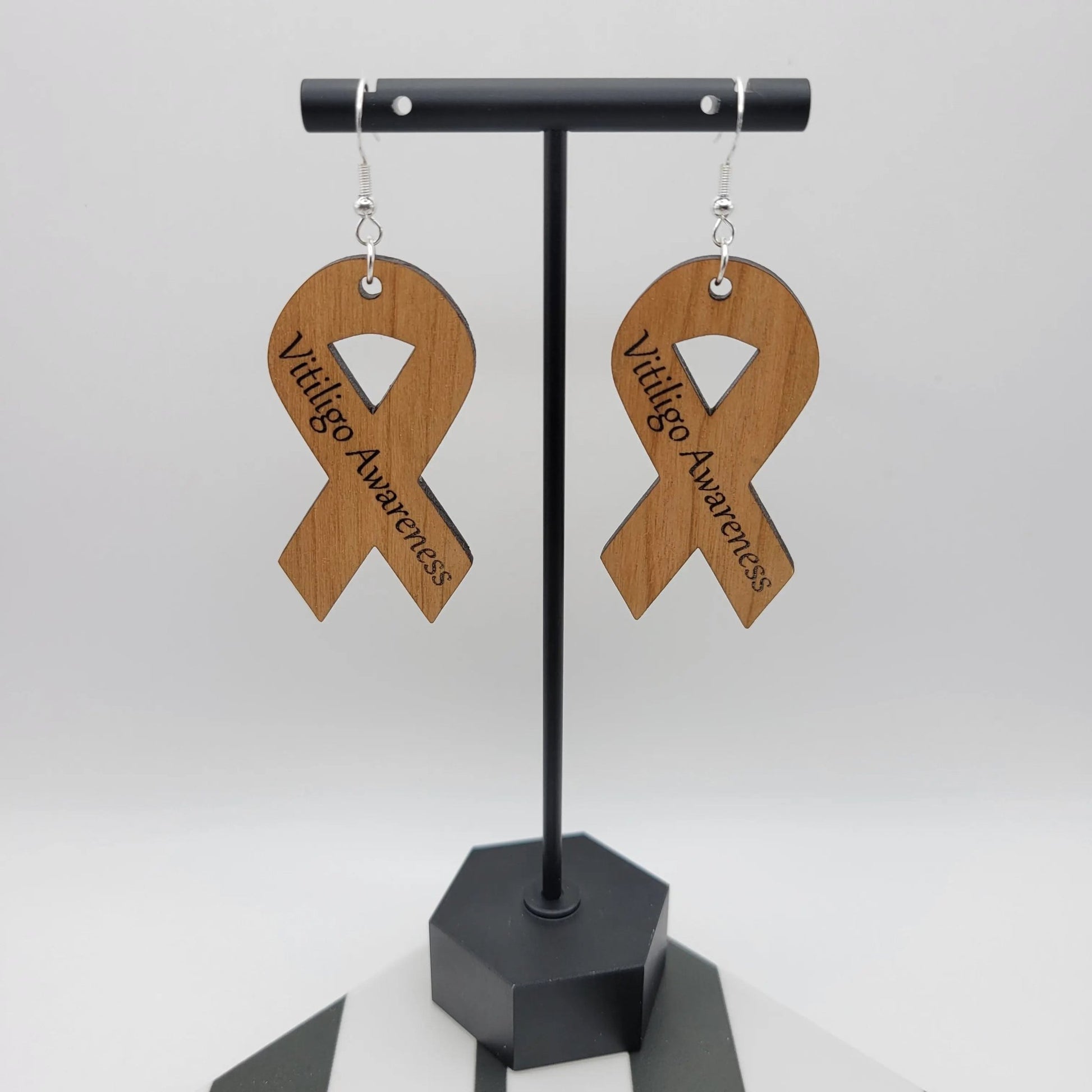 Vitiligo Awareness Ribbon Earrings - 4 Arrows Creations