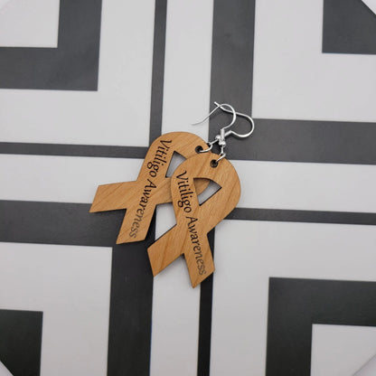 Vitiligo Awareness Ribbon Earrings - 4 Arrows Creations