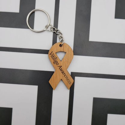 Vitiligo Awareness Ribbon Keychain - 4 Arrows Creations